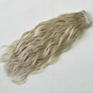 Curly Mesh Weft #18/60 Platinum Blonde Mix