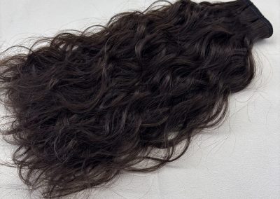 Curly Mesh Weft #1b/2h Off Black with Dark Brown Highlights