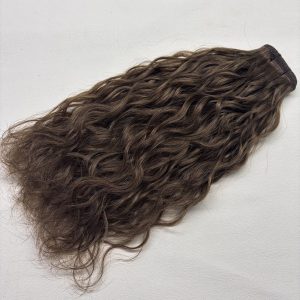 Curly Mesh Weft #4/8 Chocolate Brown & Light Brown Mix
