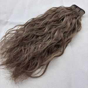 Curly Mesh Weft #4/8/24 Chocolate Brown and Blonde Mix