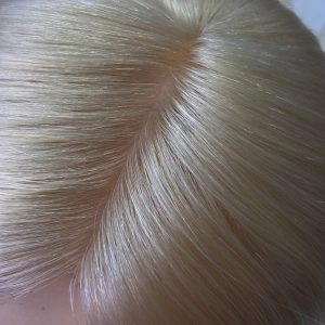 16" 5x5" HC Skin Closure #613 Bleach Blonde