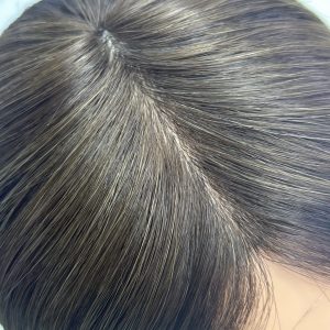 16" 5x5" HC Skin Closure #T2-4/8 Rooted Dark Brown with Chocolate and Light Brown Mixed