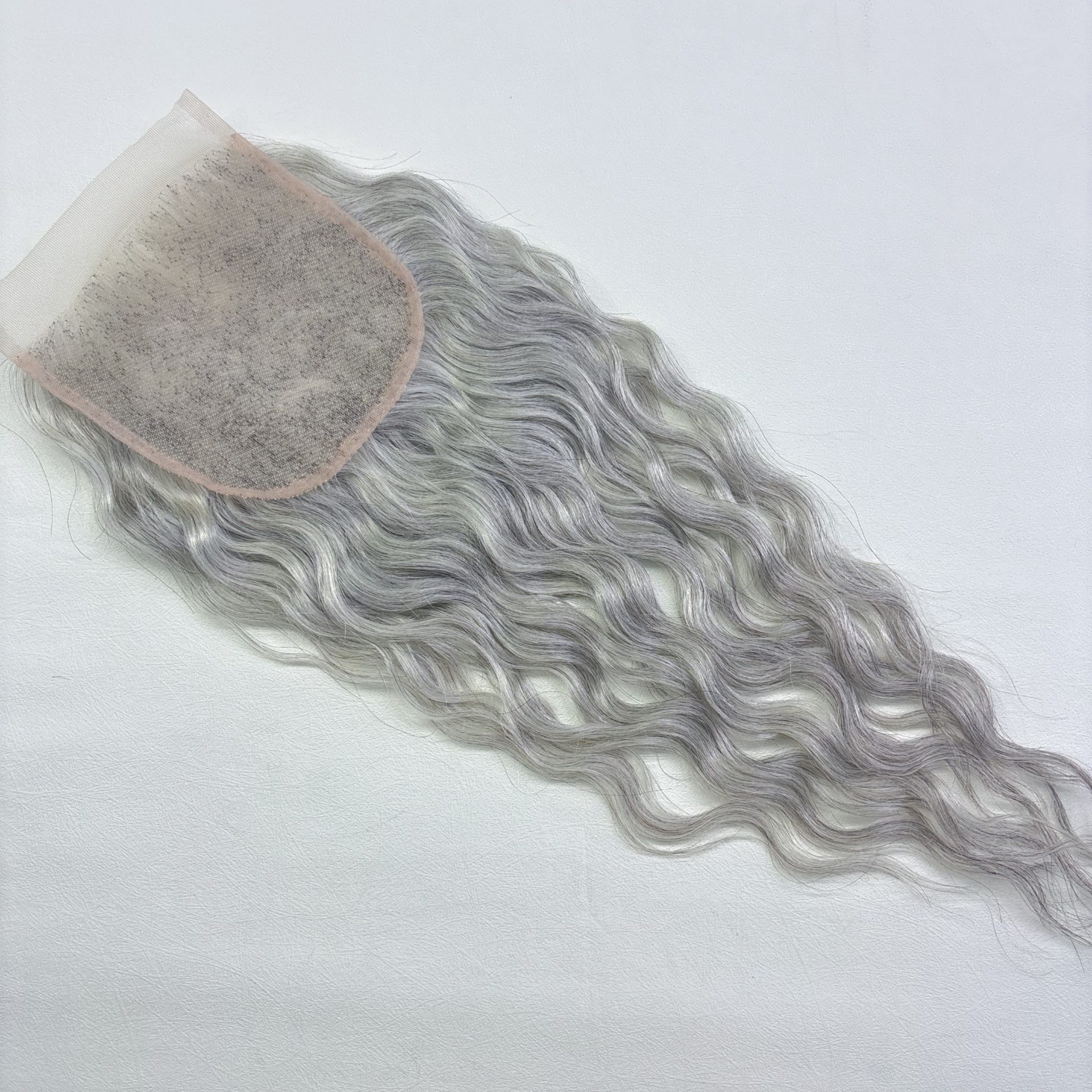 16" 5x5" Curly Lace Base Closure #saltandpepper