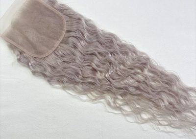 16″ 5×5″ Curly Lace Base Closure #silver