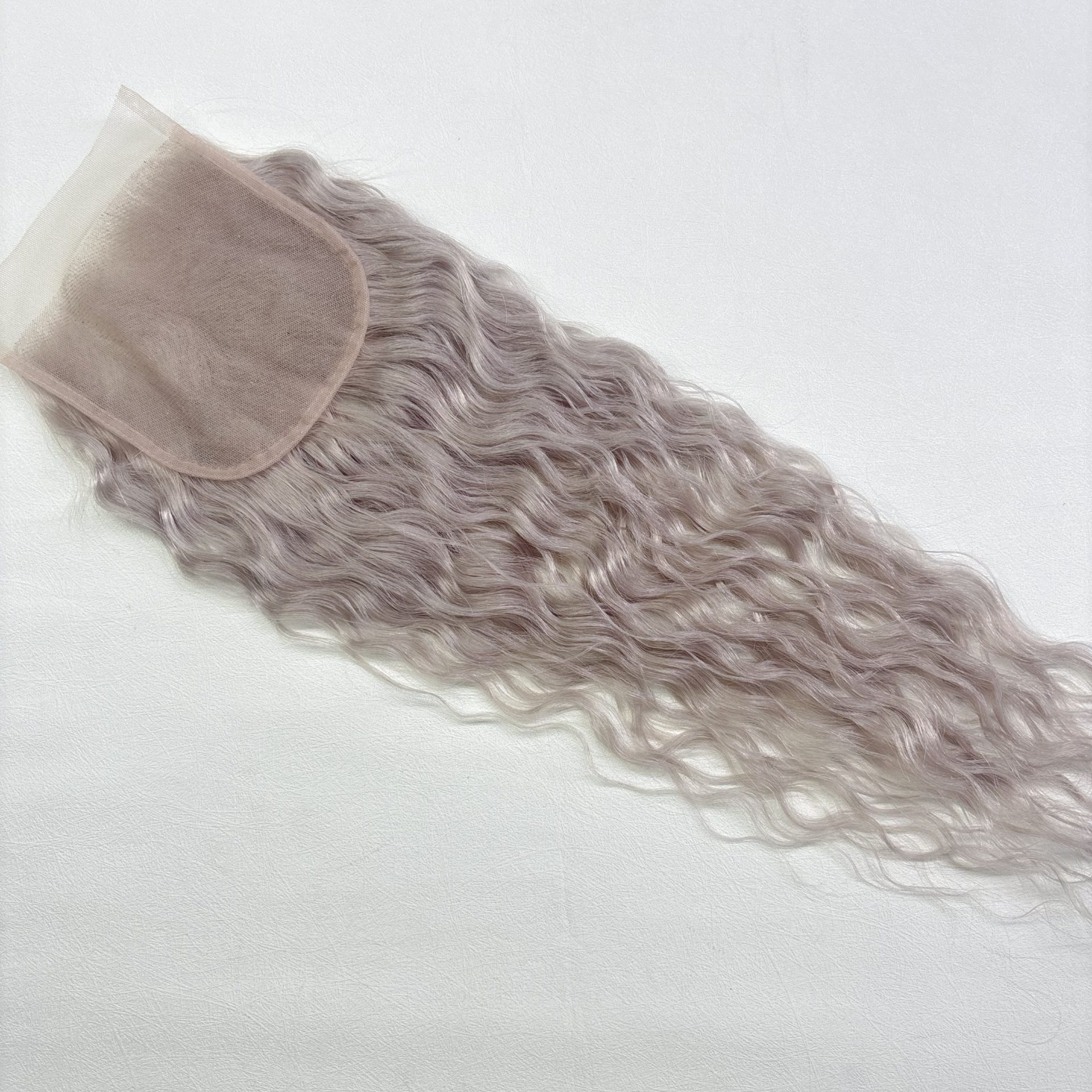 16" 5x5" Curly Lace Base Closure #silver