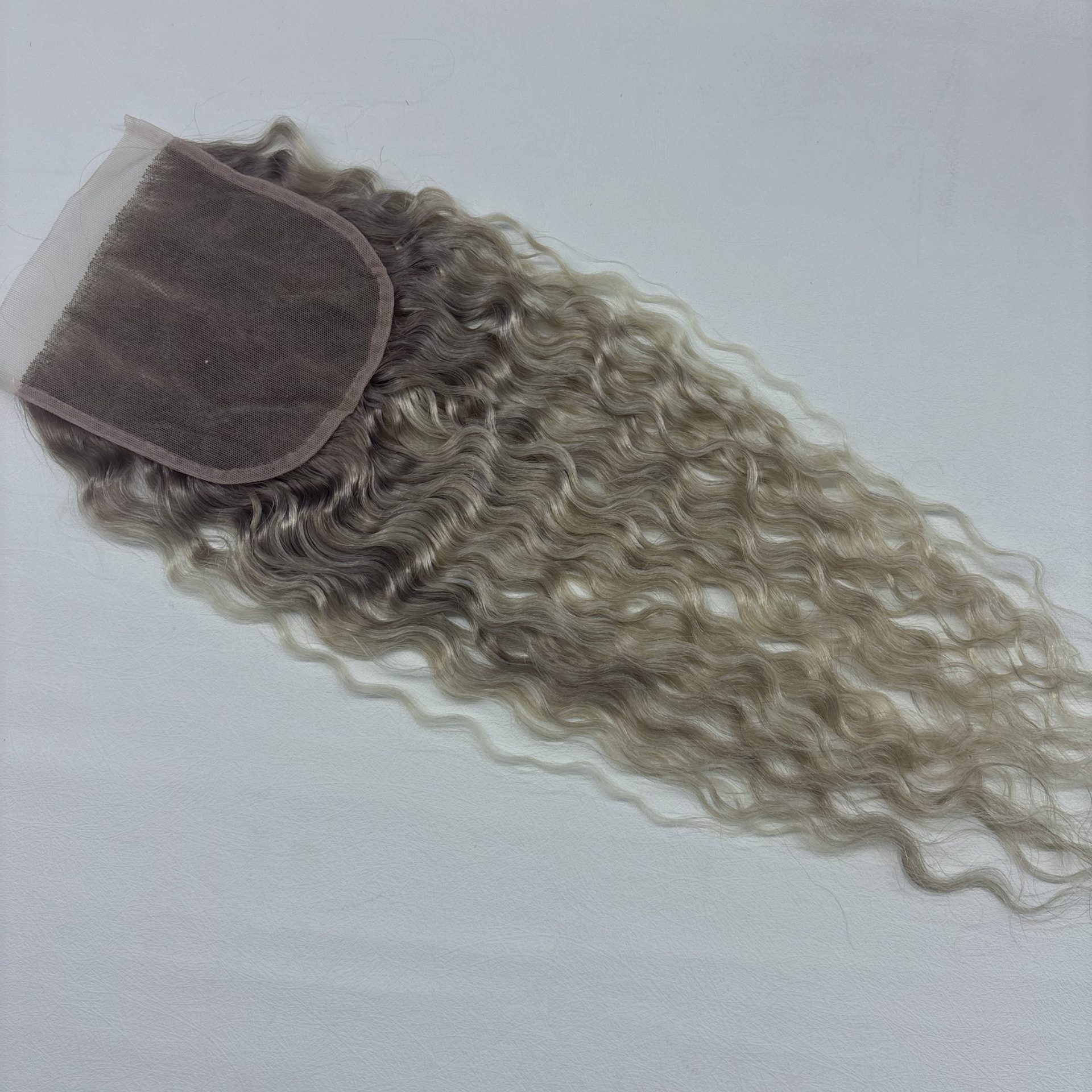 16" 5x5" Curly Lace Base Closure #T-Ashyblonde