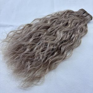 Curly Mesh Weft #8/60 Light Brown and Platinum Blonde Mix