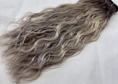 Curly Mesh Weft #T-Ashyblonde Rooted Ash Blonde Mix