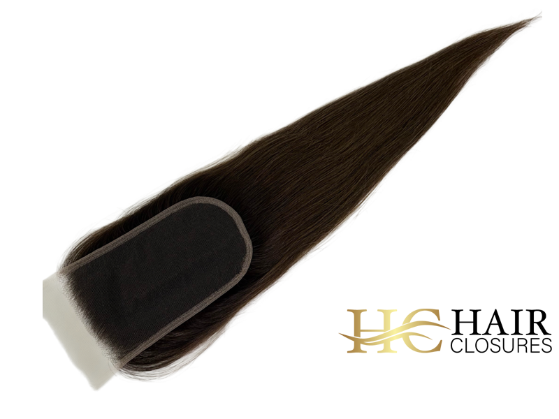 16" 4x6" HC Lace Closure #T2-4/8 Rooted Dark Brown with Chocolate and Light Brown Mixed - Image 2