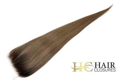 16″ 4×6″ HC Lace Closure #T4-8/24 Rooted Chocolate Brown with Light Brown and Blonde Mixed