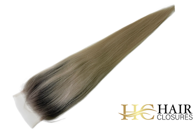 16″ 4×6″ HC Lace Closure #T7-60 Rooted Platinum Blonde