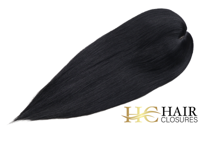 16” 6×7” Human Hair Silk Base Injection Topper #1 Black