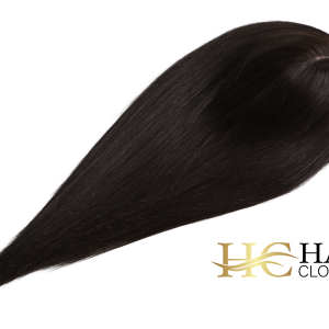 16” 6x7” Human Hair Silk Base Injection Topper #2 Dark Brown