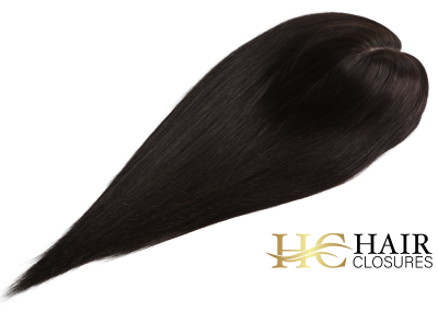 16” 6×7” Human Hair Silk Base Injection Topper #2 Dark Brown