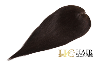 16” 6×7” Human Hair Silk Base Injection Topper #4 Chocolate Brown