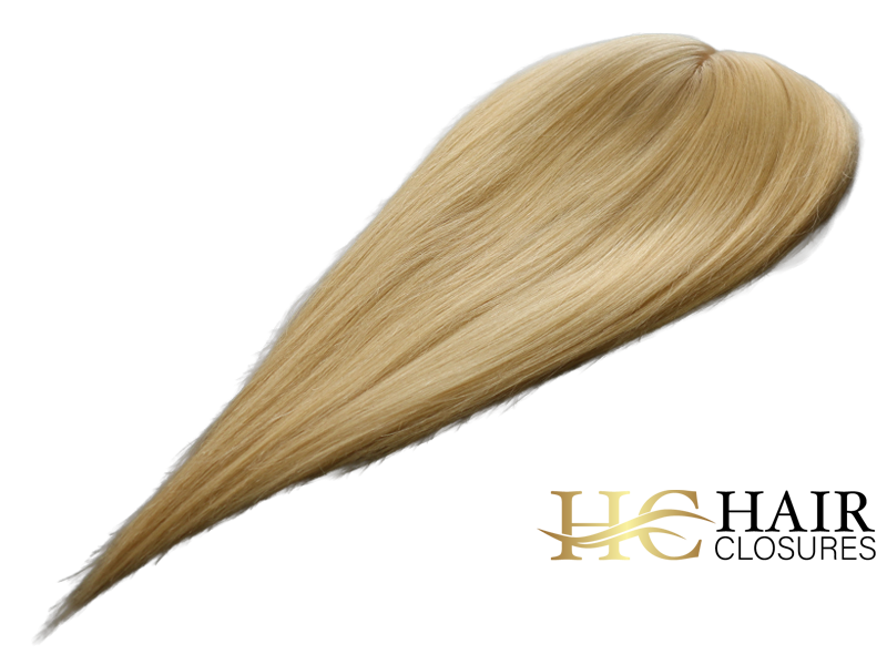 16” 6x7” Human Hair Silk Base Injection Topper #613 Bleach Blonde