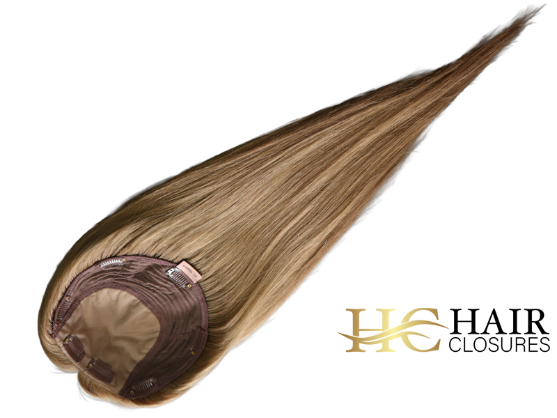 16” 6x7” Human Hair Silk Base Injection Topper #6 Medium Brown - Image 4
