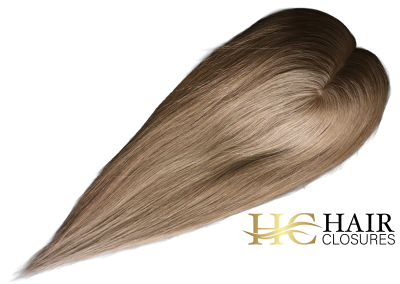 16” 6×7” Human Hair Silk Base Injection Topper #6 Medium Brown