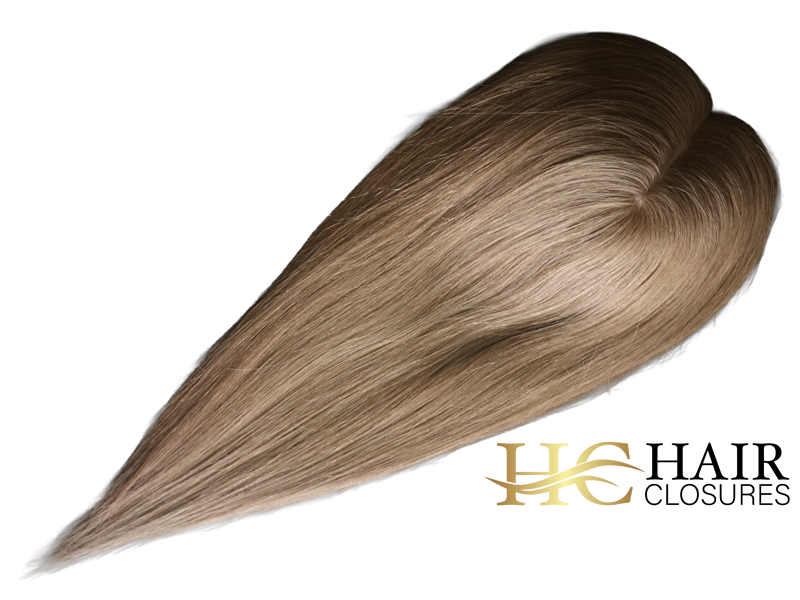 16” 6x7” Human Hair Silk Base Injection Topper #6 Medium Brown