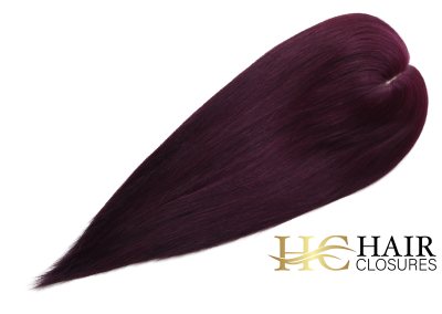 16” 6×7” Human Hair Silk Base Injection Topper #99j Plum