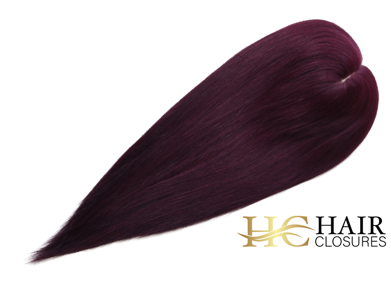 16” 6x7” Human Hair Silk Base Injection Topper #99j Plum