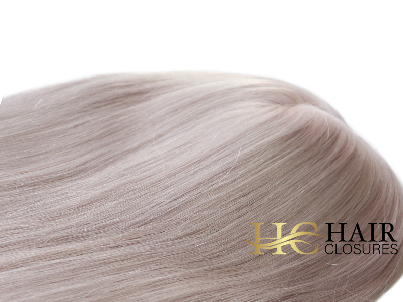 16” 6x7” Human Hair Silk Base Injection Topper #silver - Image 3